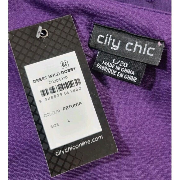 CITY CHIC Women Dress Wild Dobby Plus Size L/20 Swiss Dot Sheer Petunia  270AP - Picture 5 of 7